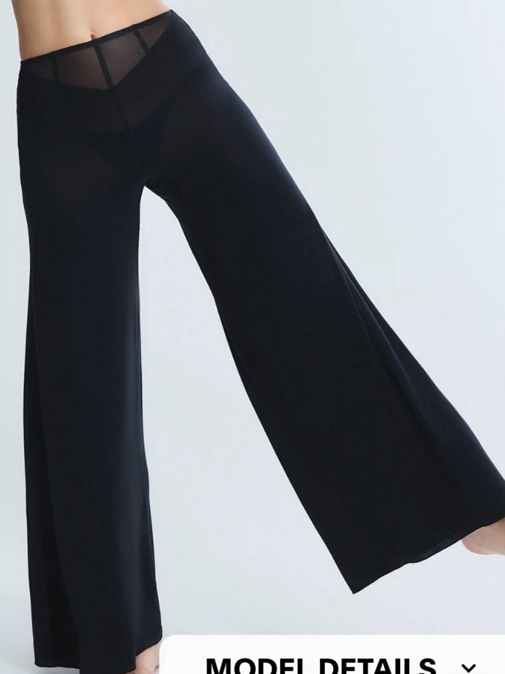 Savage x fenty Aqua hour Black High-Waist Wide Leg Pants with Ruched Back Detail - Picture 5 of 11